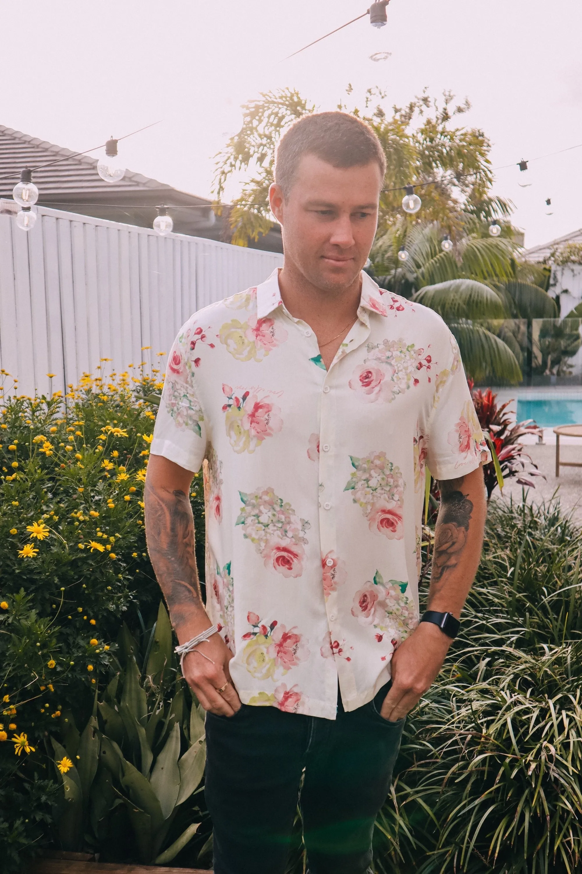 Men's Button Up Shirt - Exclusive Floral Dream