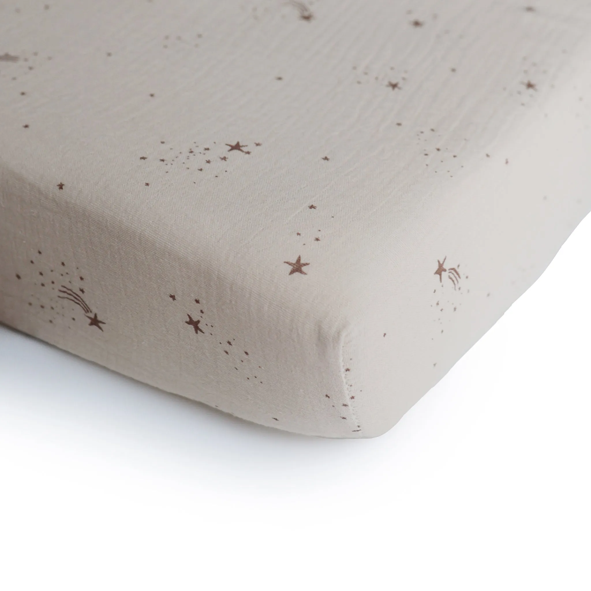 Mushie - Extra Soft Muslin Crib Sheet - Falling Stars