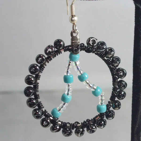 Odda Hoop Turquoise Bead Earrings