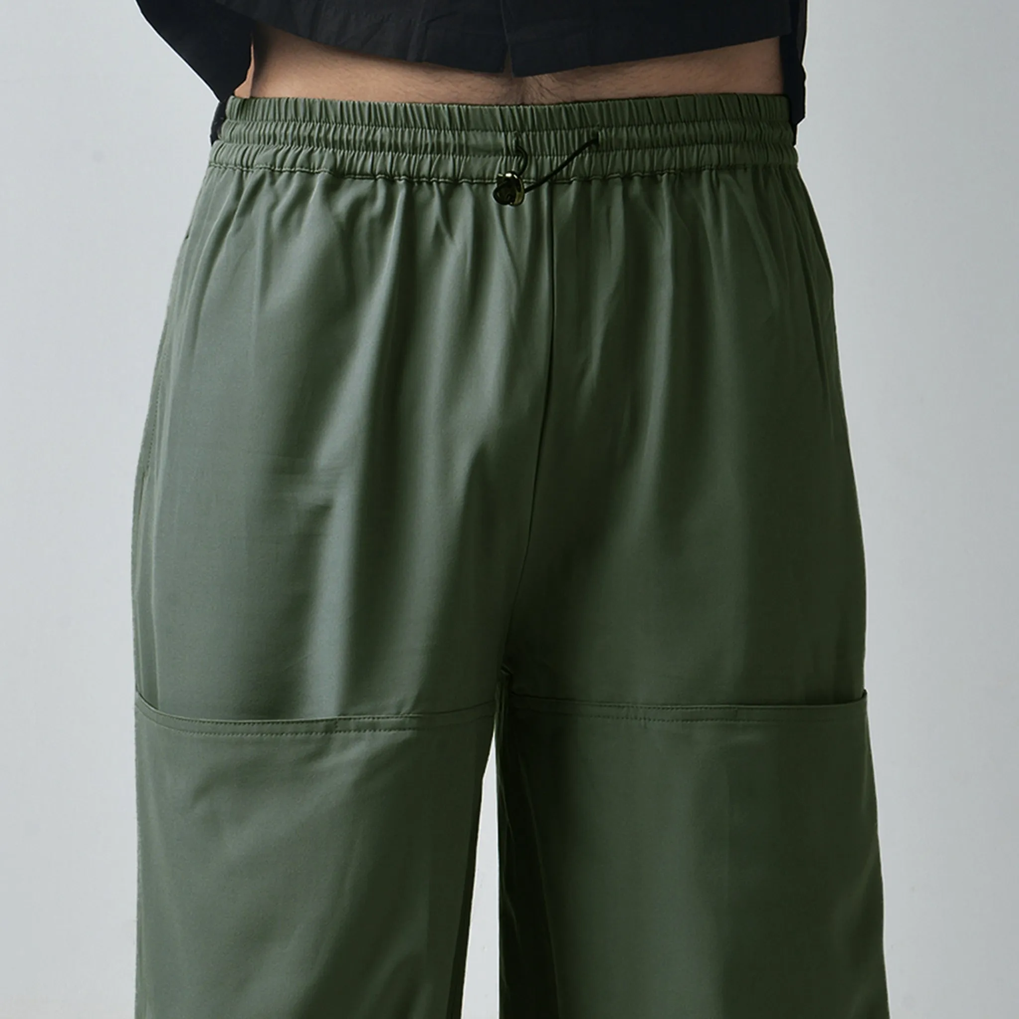 Olive Air Parachute Pants For Men