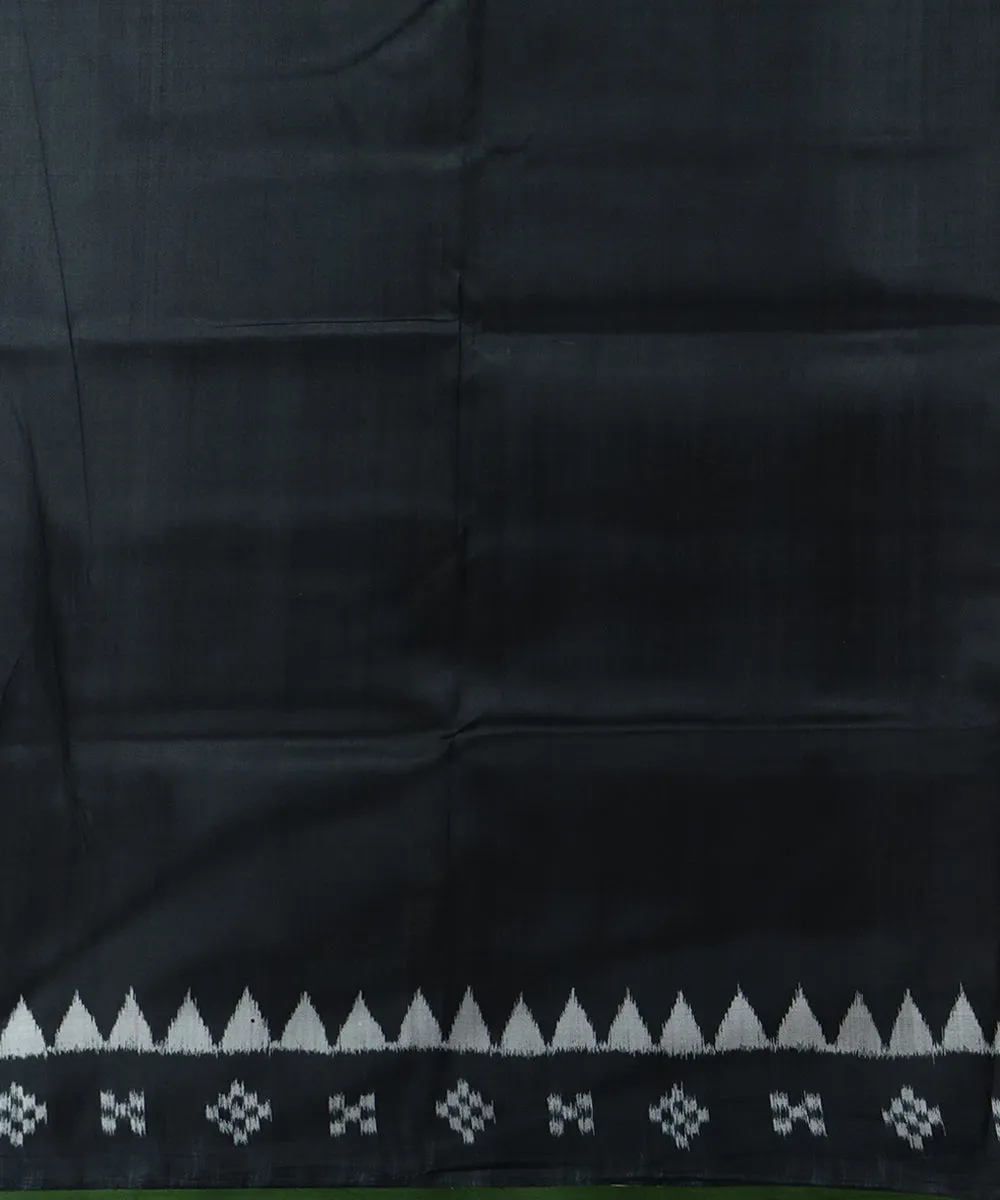 Olive green black silk handloom khandua saree