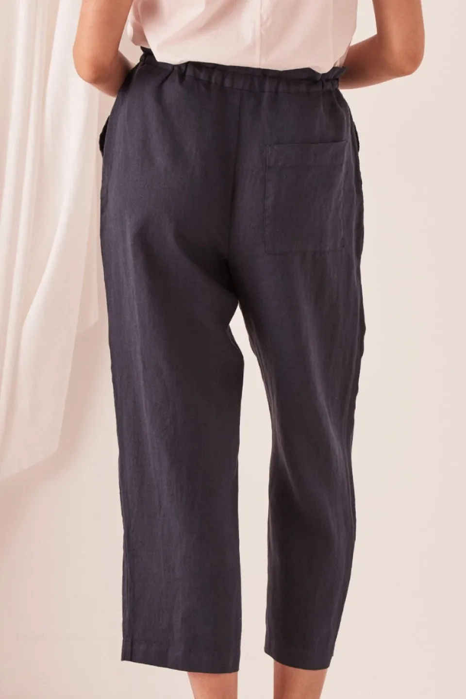 Ollie True Navy Linen Pant