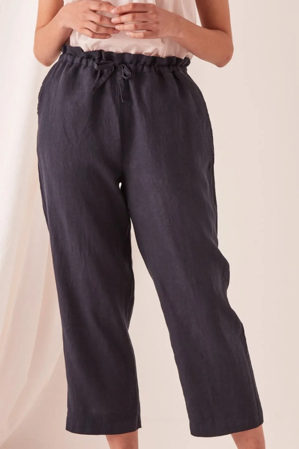 Ollie True Navy Linen Pant