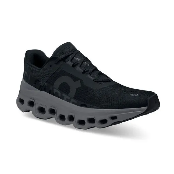 On Women's Cloudmonster Running Shoes - Black/Magnet