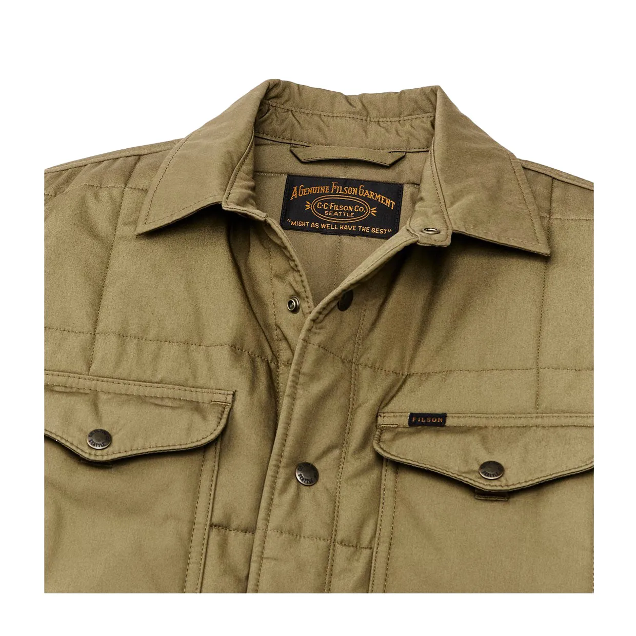 Overshirt Uomo Filson Cover Cloth Quilted Jac-shirt Verde