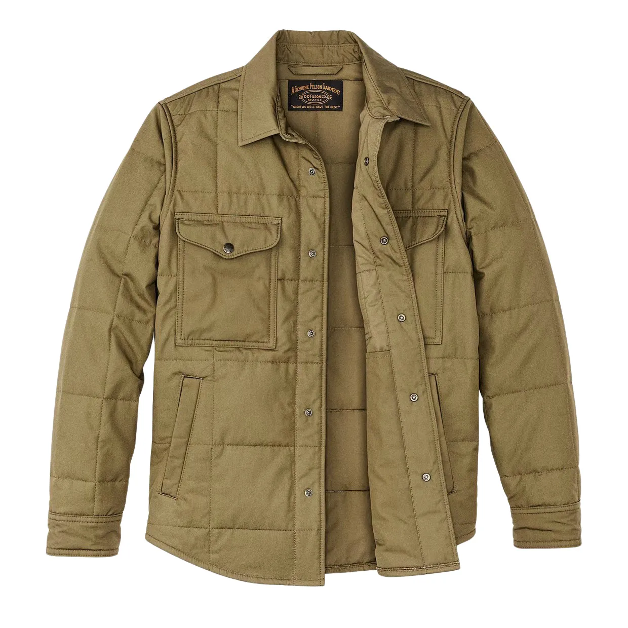 Overshirt Uomo Filson Cover Cloth Quilted Jac-shirt Verde