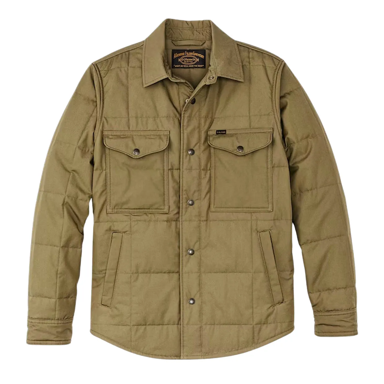 Overshirt Uomo Filson Cover Cloth Quilted Jac-shirt Verde