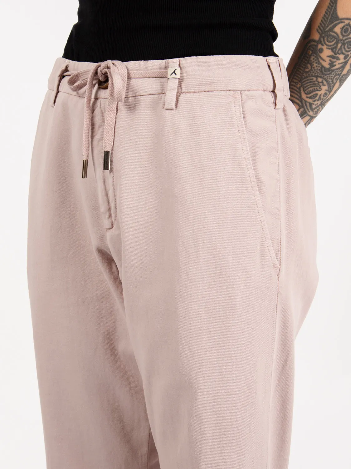 Pantaloni ice cotton rosa antico