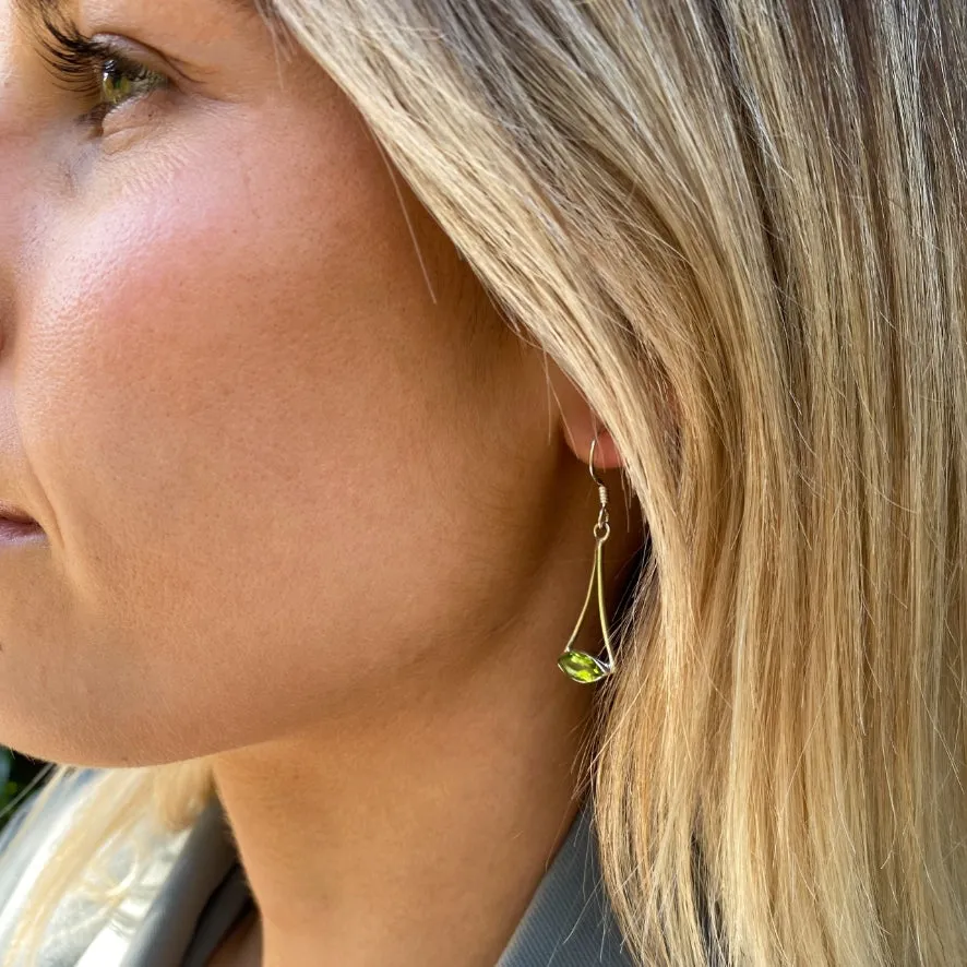 Peridot Marquise Earrings - Esta