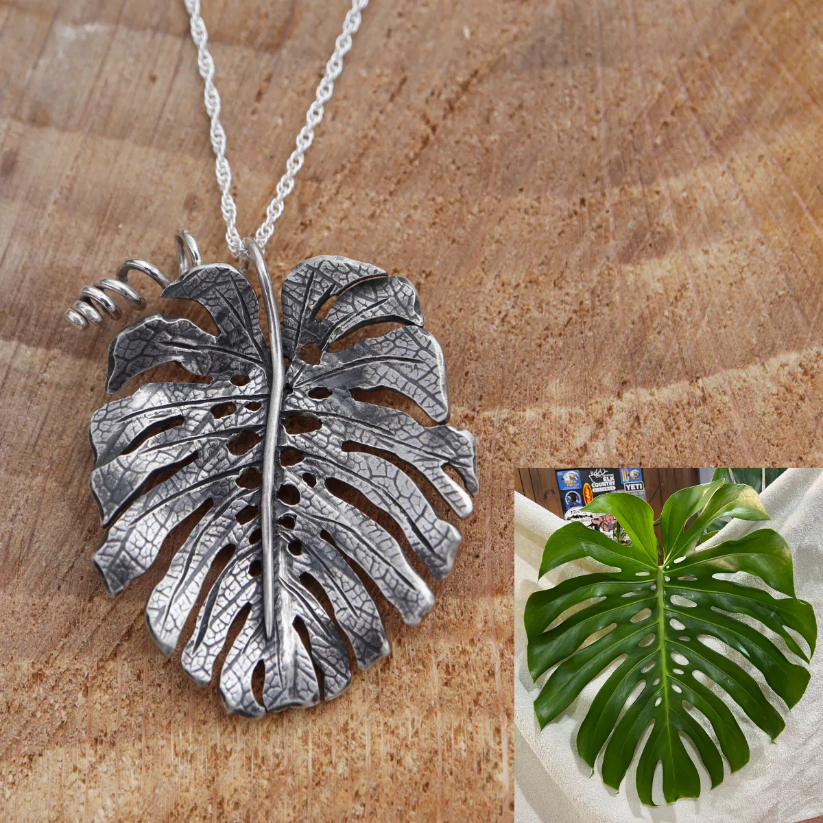 Personalized Monstera Deliciosa Leaf Necklace