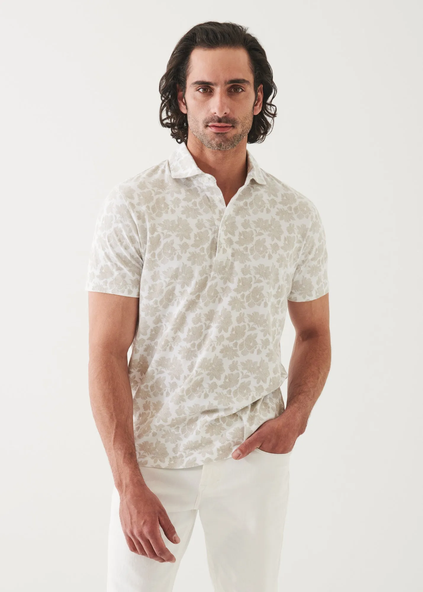 PIMA COTTON STRETCH PRINTED POLO