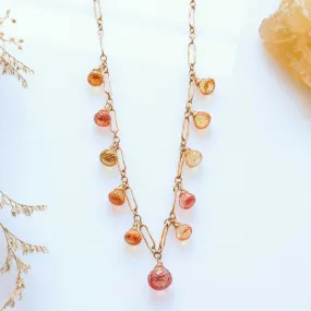 Rose Garden - Padparadscha Sapphire Necklace