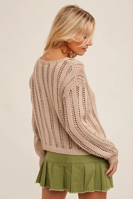 Round Neck Combination Knit Sweater