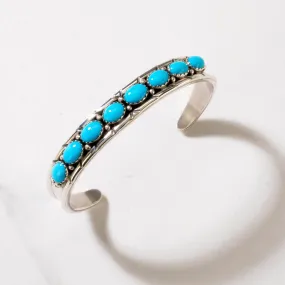 Russell Sam Navajo Sleeping Beauty Turquoise USA Native American Made 925 Sterling Silver Cuff