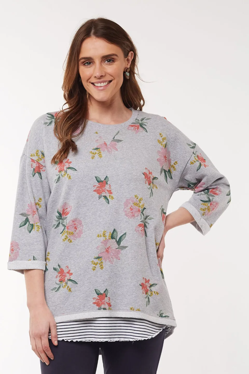 Secret Garden Snow Marle Fleece Crew