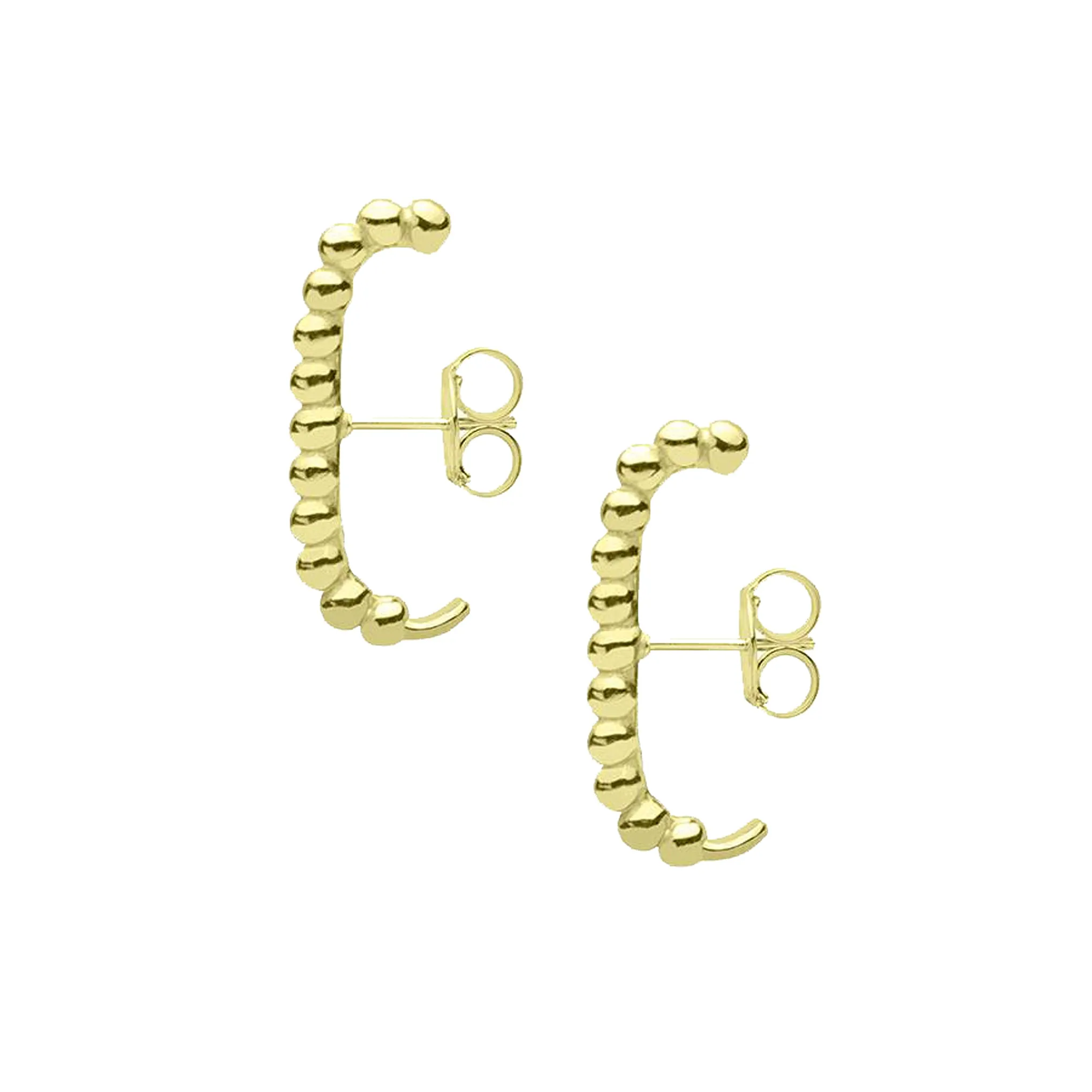 Sheila Fajl Benny Hug Ear Cuff Stud Earrings in Polished Gold Plated