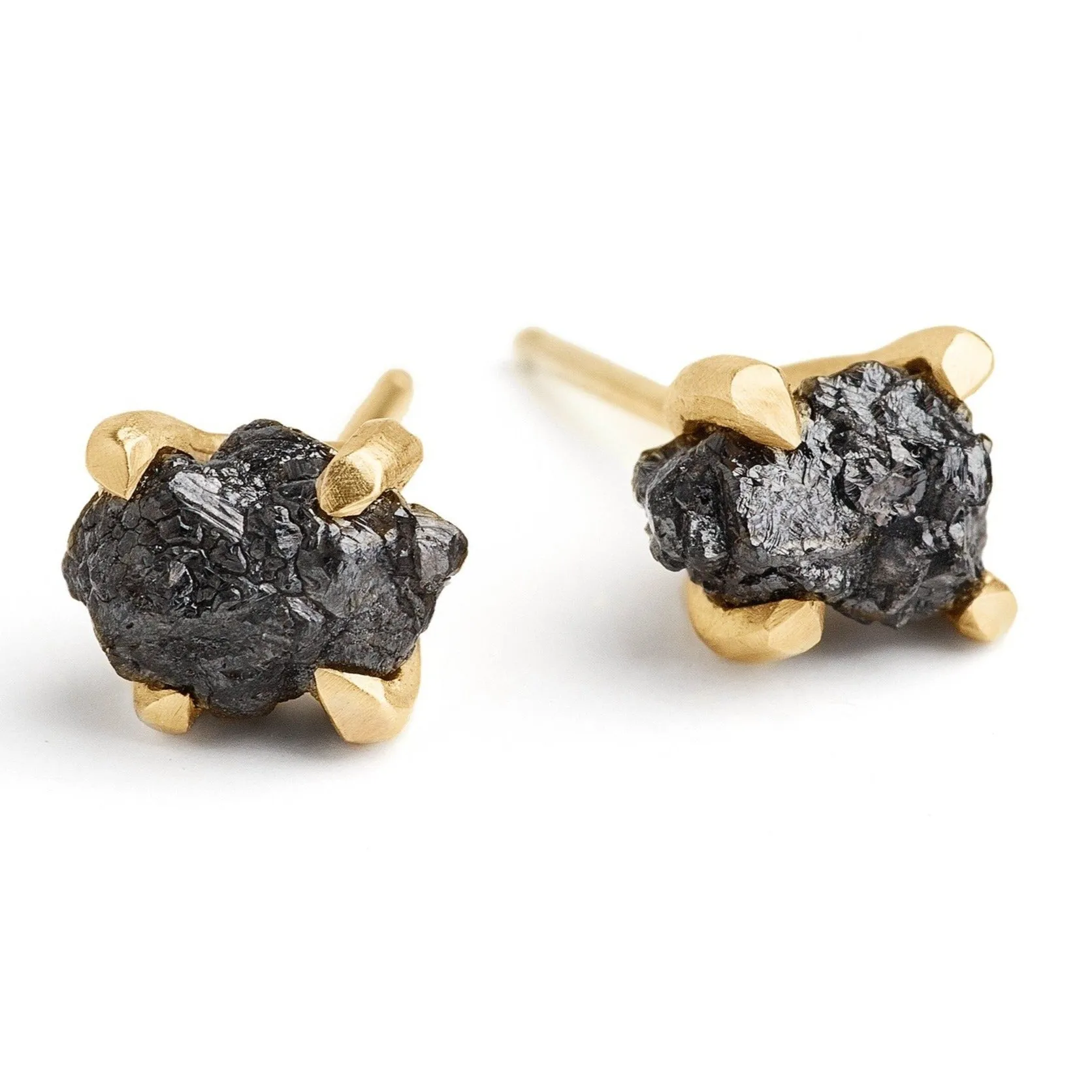 Sloan Rough Black Diamond Studs