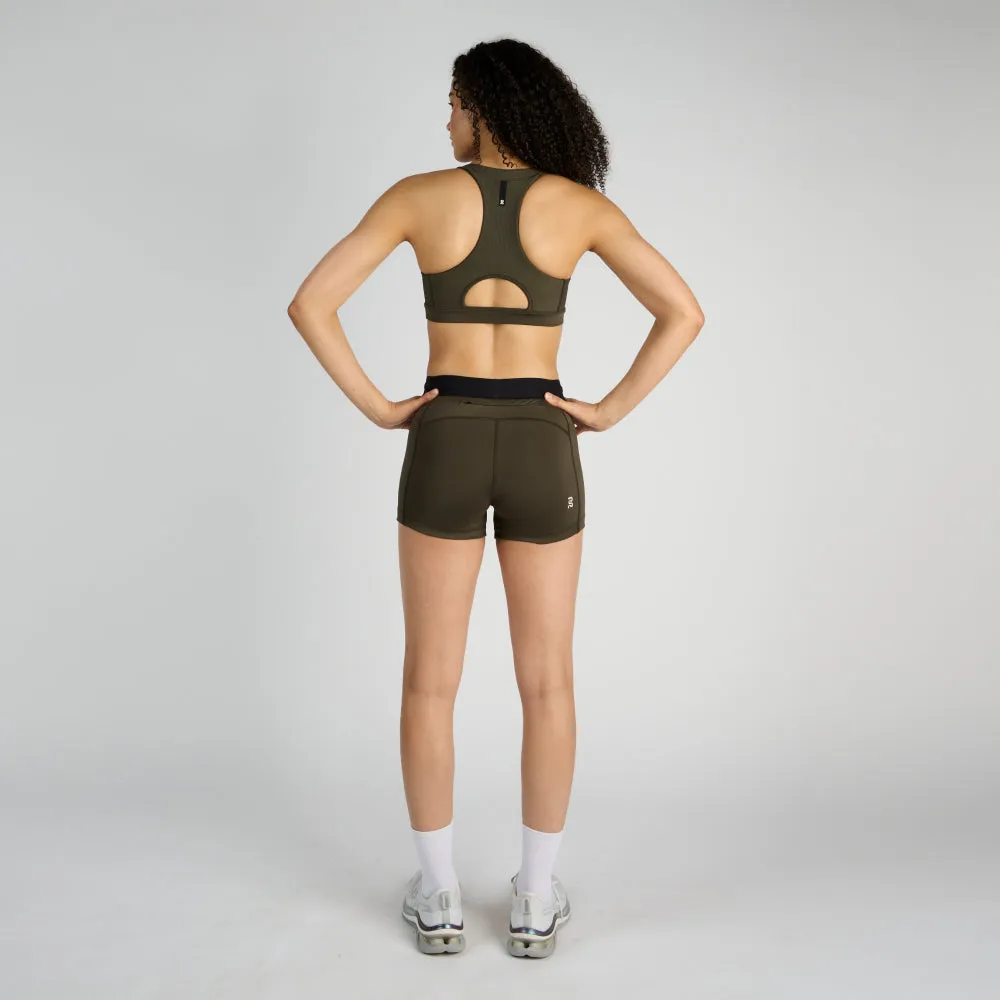 Stamina™ 3" Women's Compression Shorts - Olive