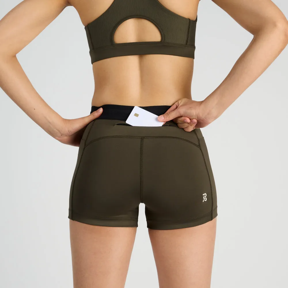 Stamina™ 3" Women's Compression Shorts - Olive