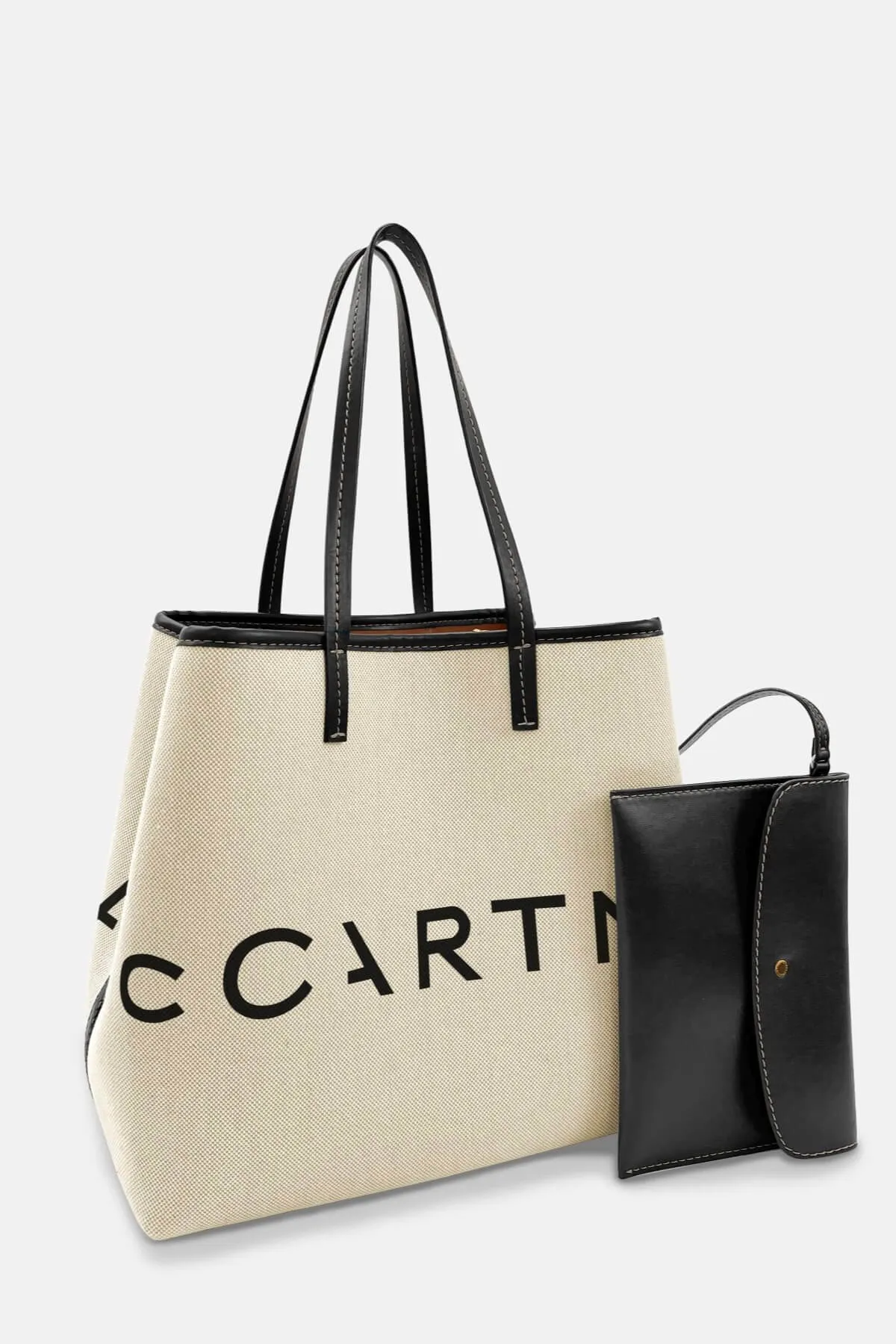 Stella McCartney Salt & Pepper Eco Canvas Tote Bag - Ecru