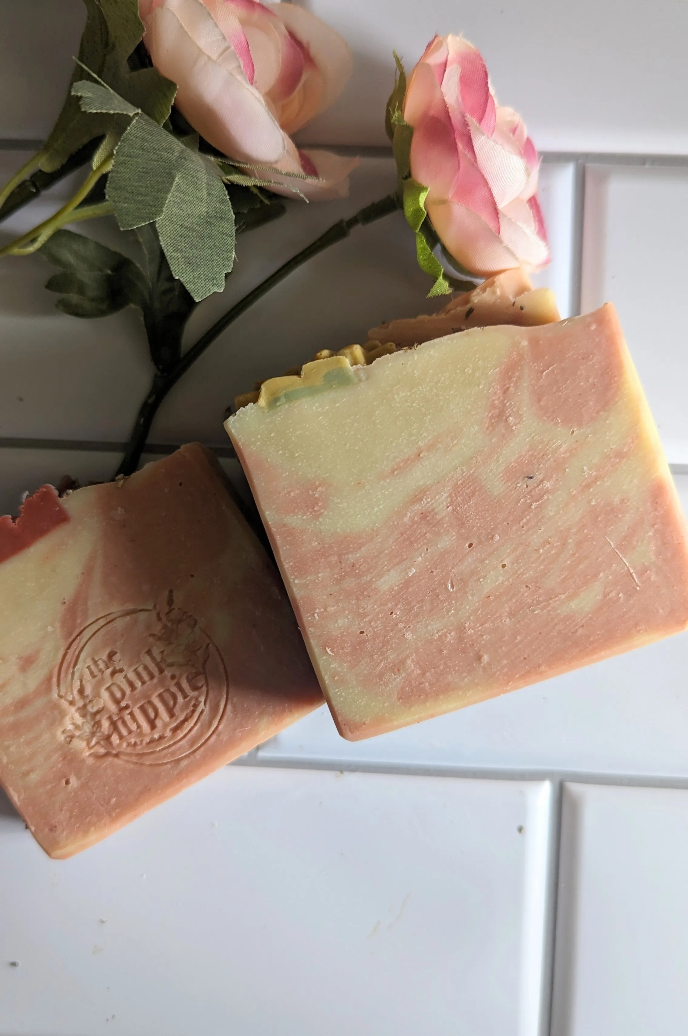 Strawberry Rose-4.5 oz Bar of Goat Milk Soap Rose Clay Strawberry Floral Natural Fragrance