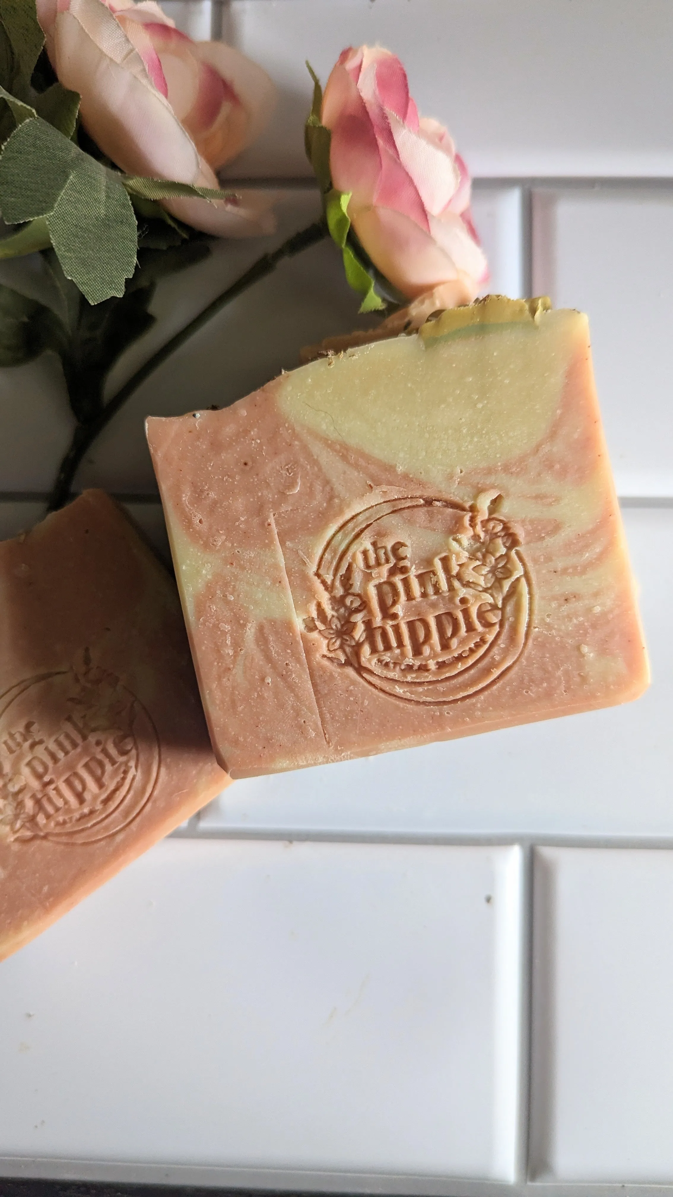 Strawberry Rose-4.5 oz Bar of Goat Milk Soap Rose Clay Strawberry Floral Natural Fragrance