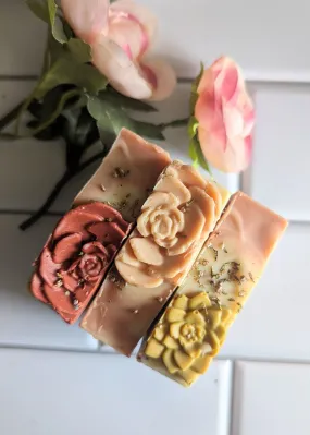 Strawberry Rose-4.5 oz Bar of Goat Milk Soap Rose Clay Strawberry Floral Natural Fragrance