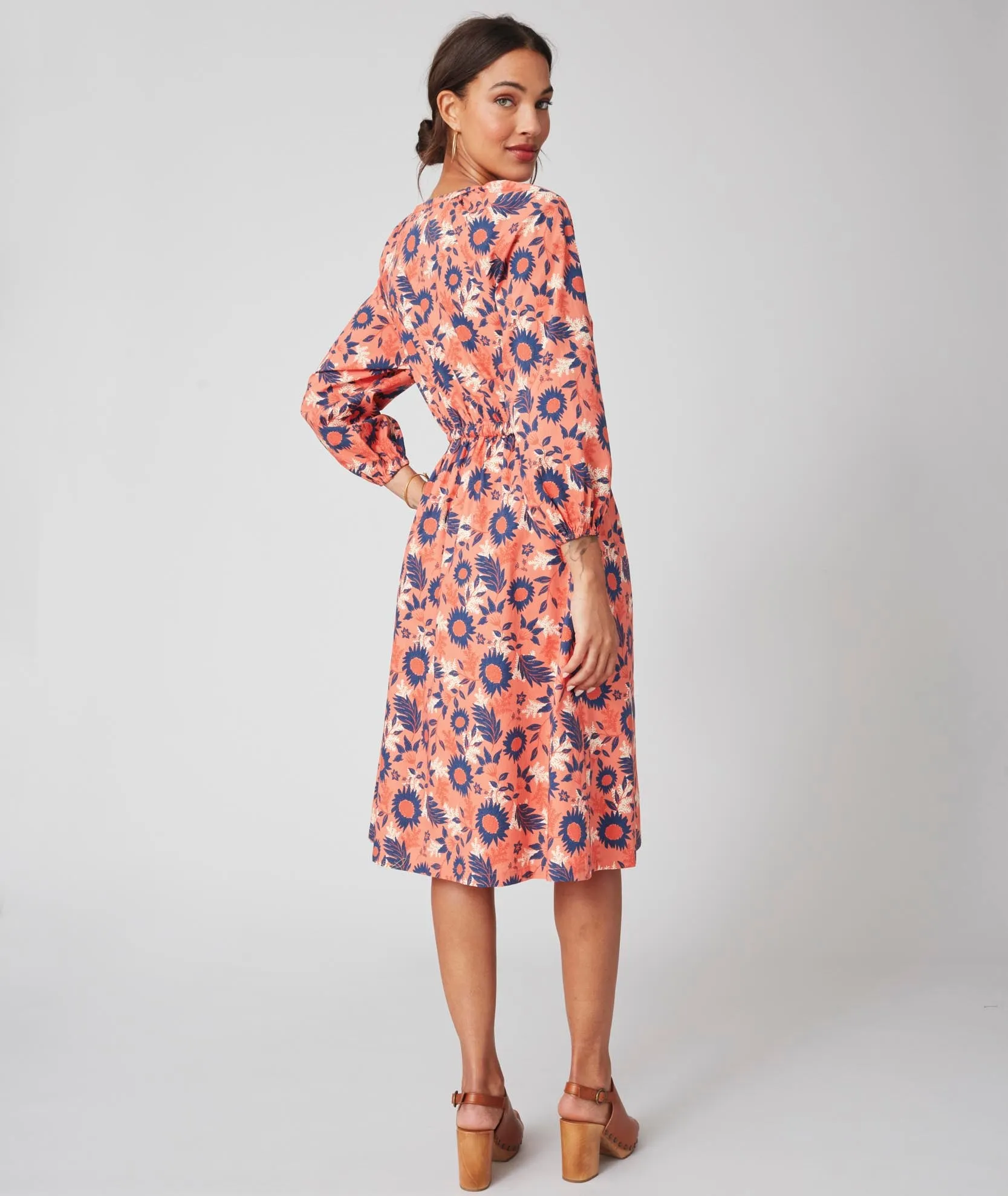 Stretch Cotton Midi Farrah Dress