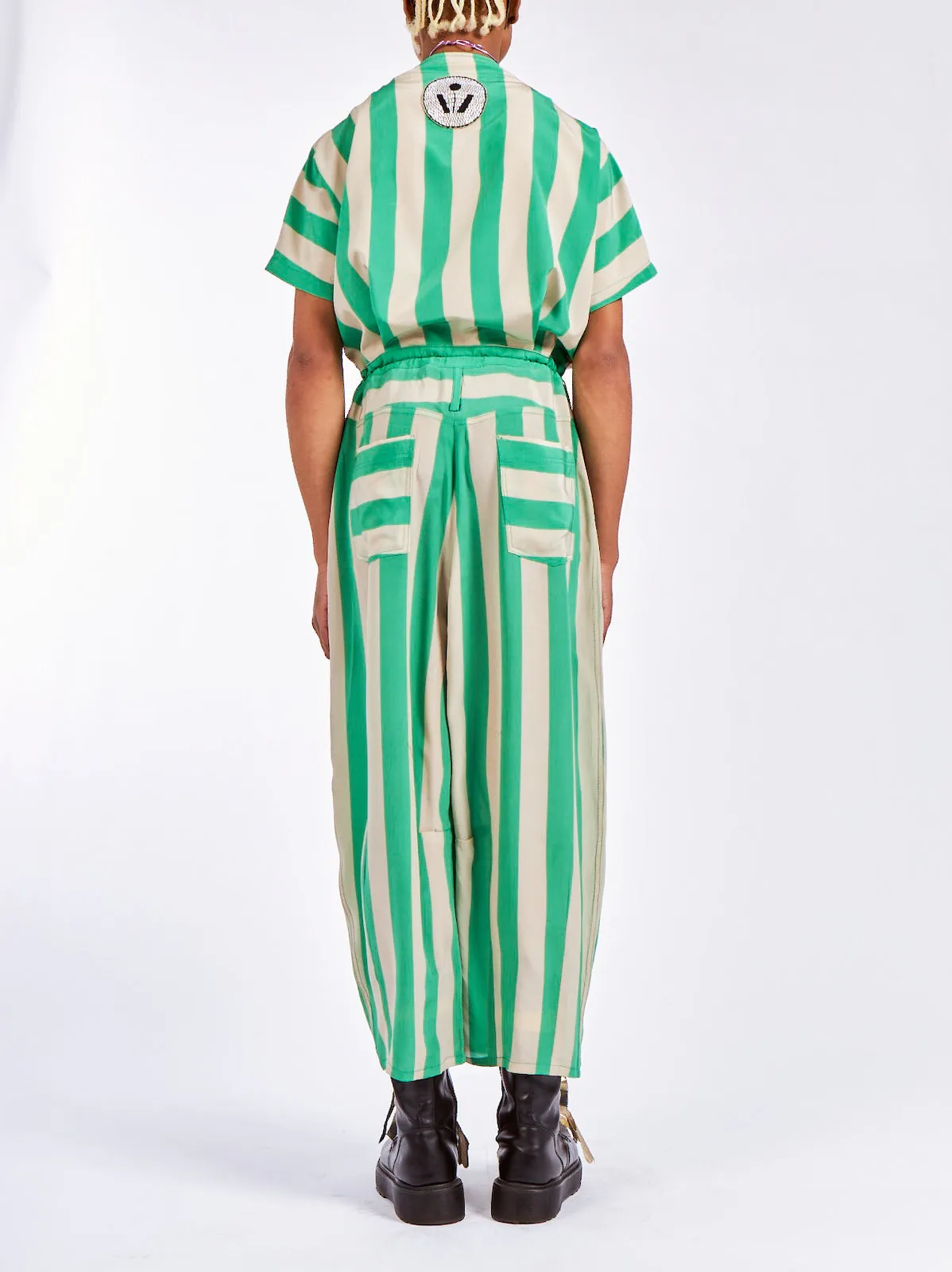 Striped Silk Jumpsuit