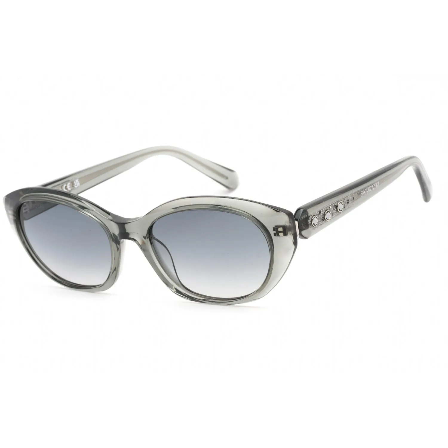 Swarovski SK0384 Sunglasses Transparent Dark Grey / Dark Grey Gradient Women's