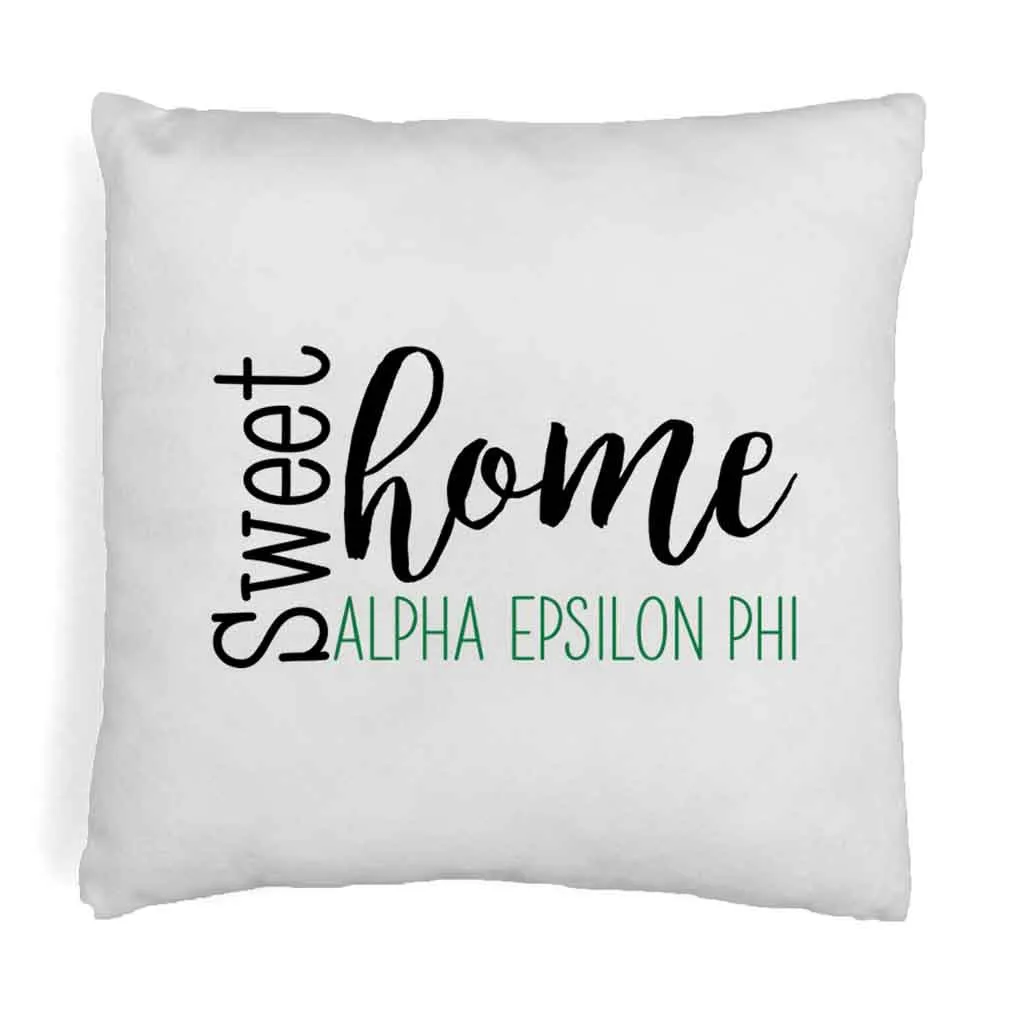 Sweet Home Alpha Epsilon Phi Throw Pillow Cover for Sorority Room Decor