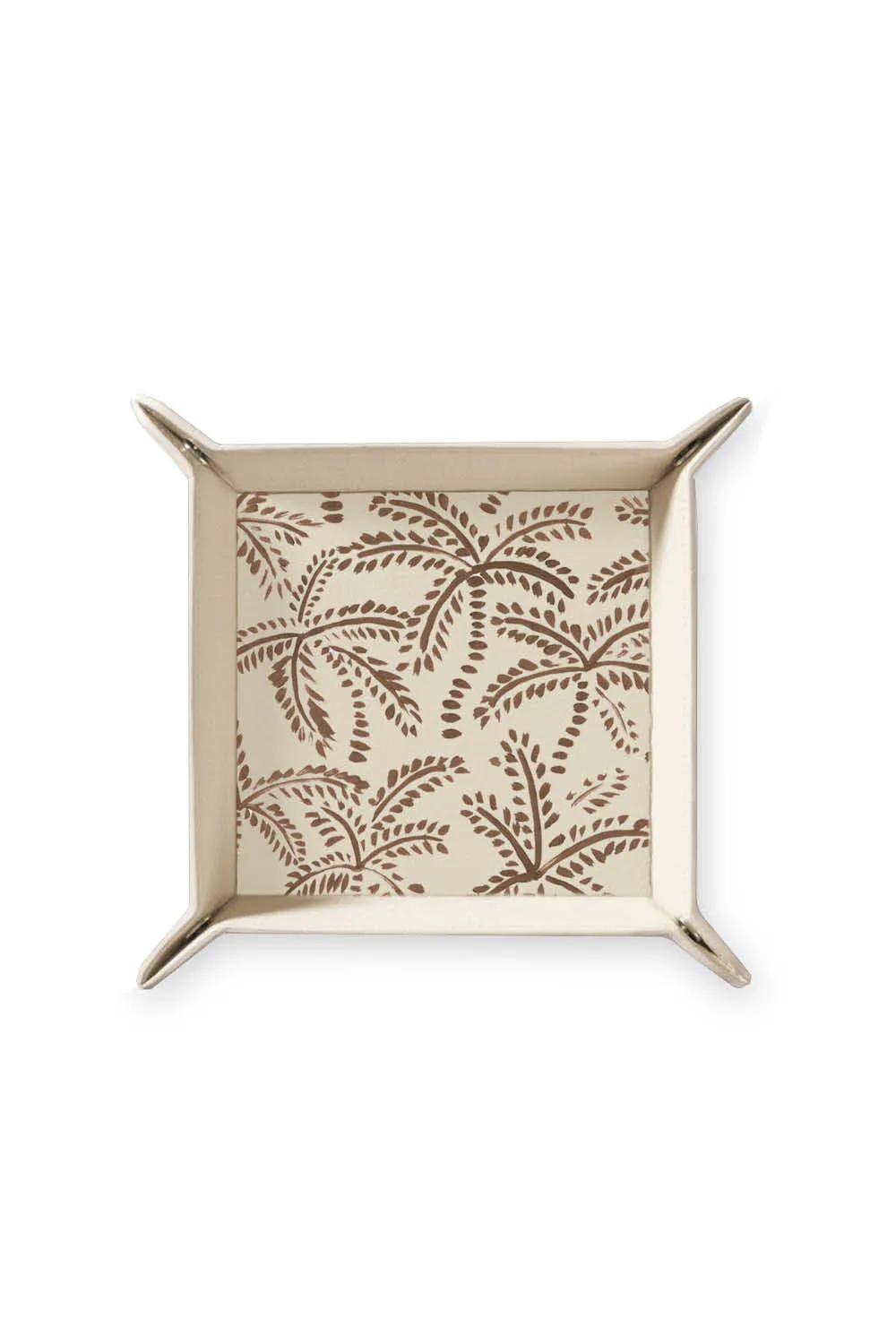 Taupe Abstract Palms Beige Tray