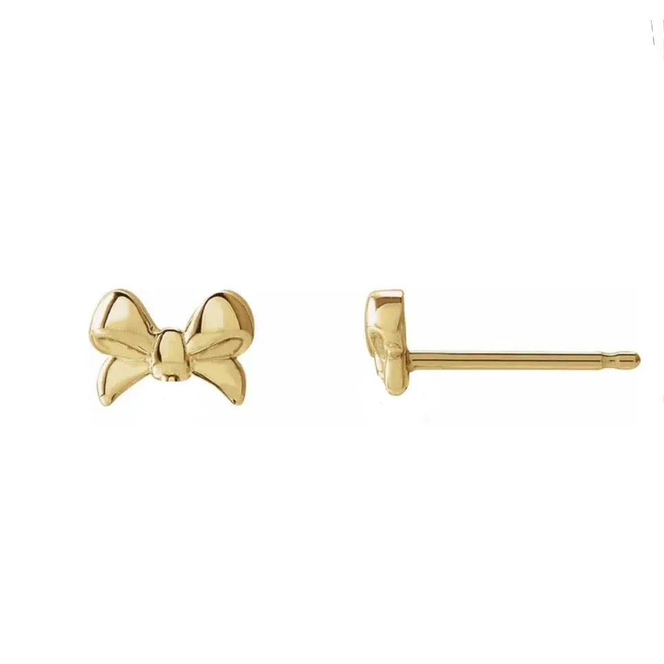 Tiny bow stud earring