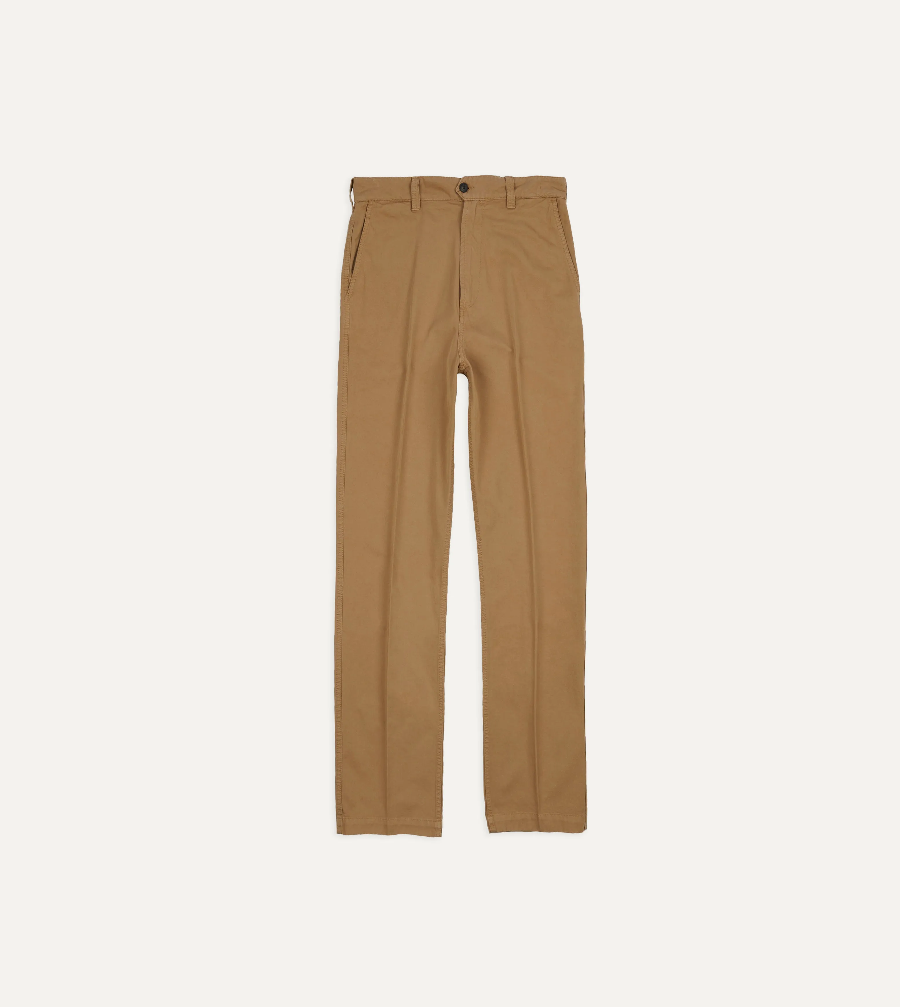 Tobacco Cotton Flat Front Chino