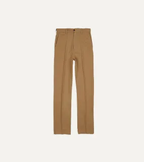 Tobacco Cotton Flat Front Chino