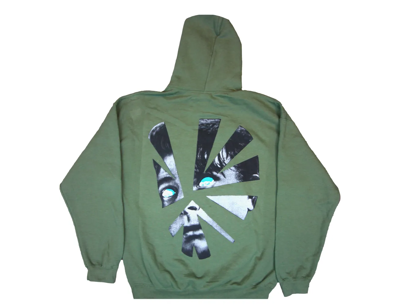 Travis Scott Astroworld Shattered Face Hoodie Olive