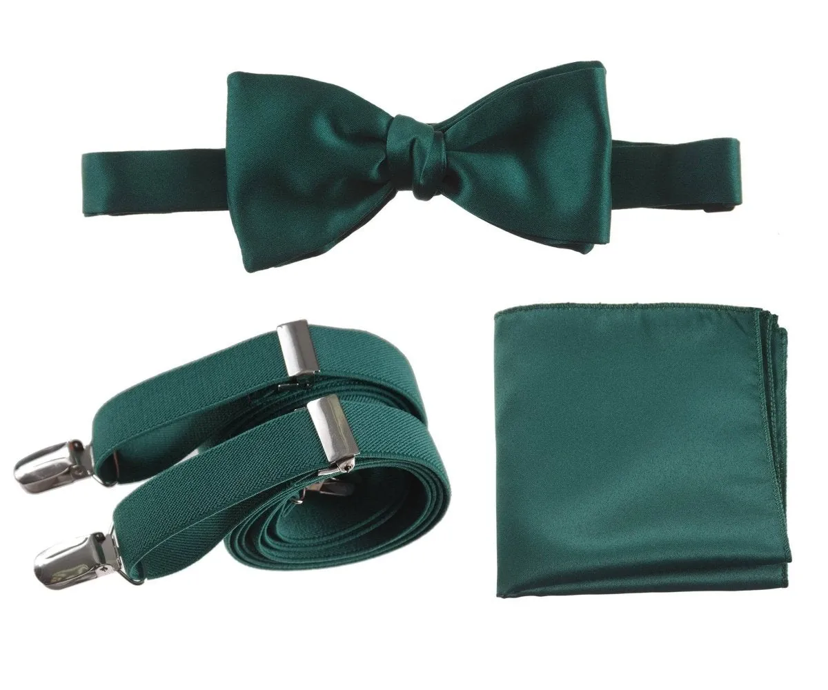 Tuxgear Inc | Men's & Boys Matching Set: Bow Tie, Suspenders & Pocket Square