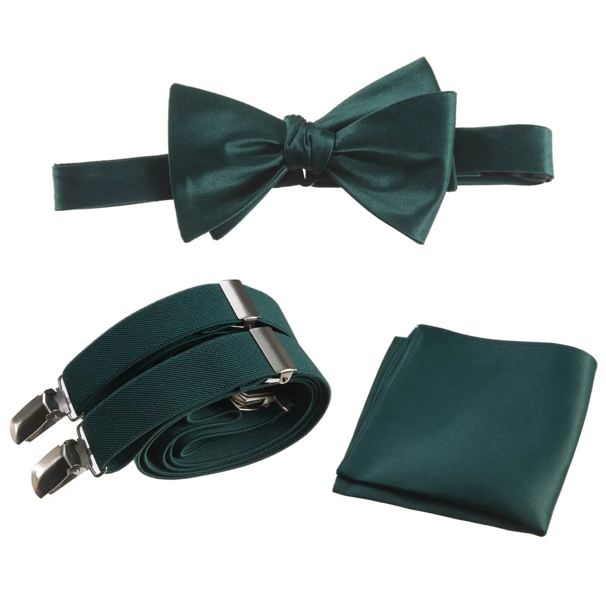 Tuxgear Inc | Men's & Boys Matching Set: Bow Tie, Suspenders & Pocket Square