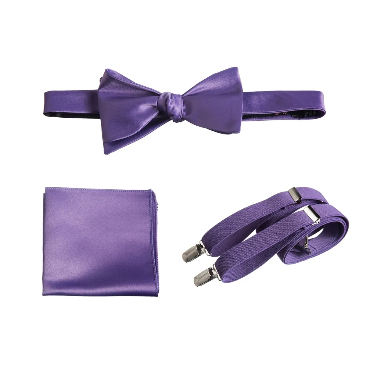 Tuxgear Inc | Men's & Boys Matching Set: Bow Tie, Suspenders & Pocket Square