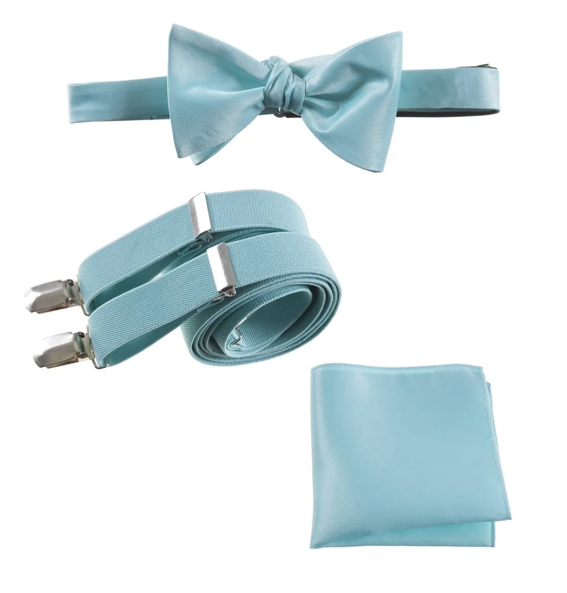 Tuxgear Inc | Men's & Boys Matching Set: Bow Tie, Suspenders & Pocket Square