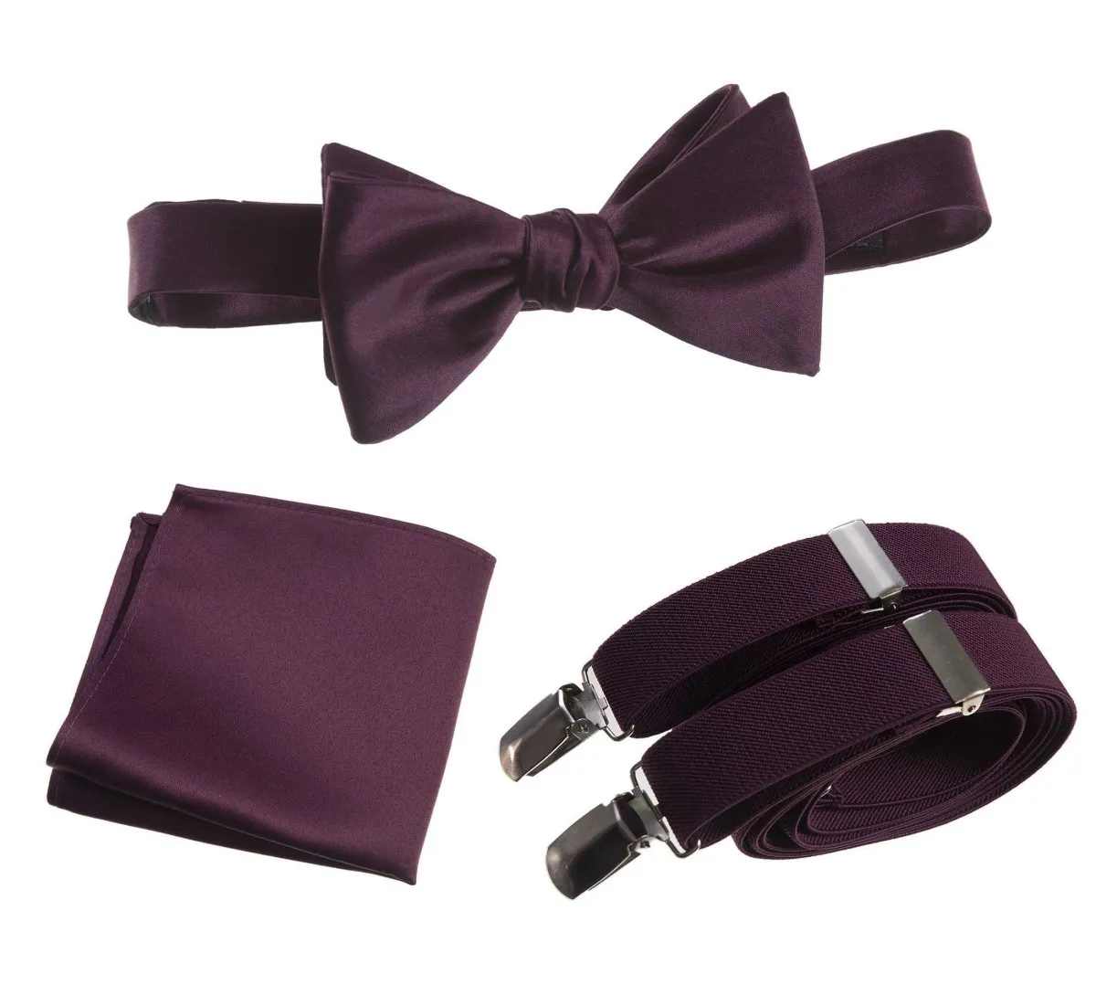 Tuxgear Inc | Men's & Boys Matching Set: Bow Tie, Suspenders & Pocket Square