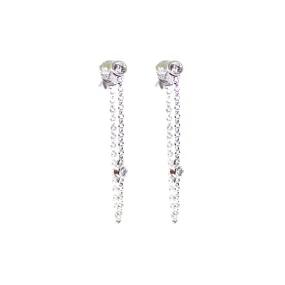 Two Bezeled Diamond Chain Earrings