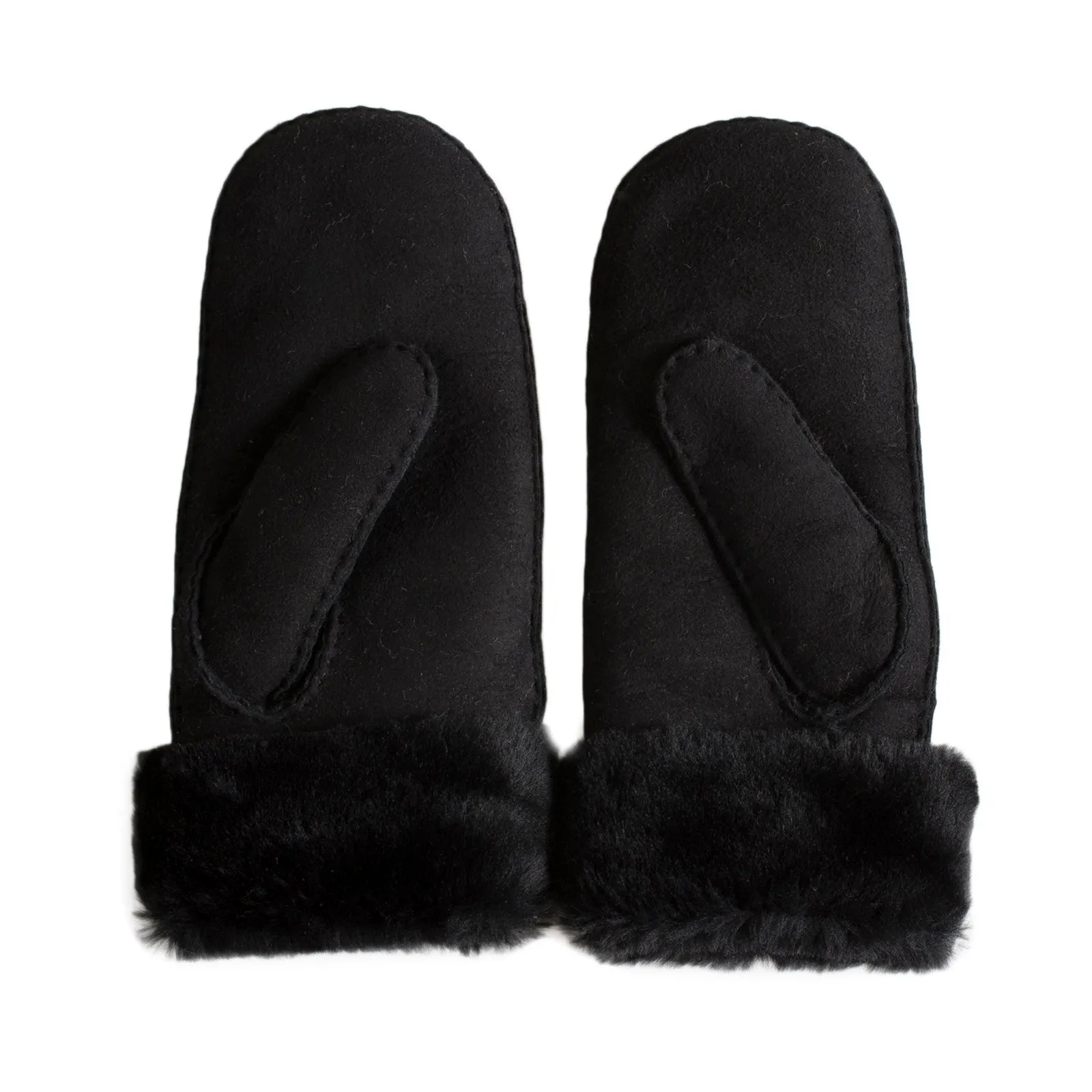 UGG Sheepskin Black Mittens - Women's