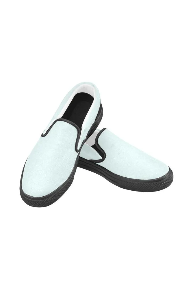 Ultra Light Seafoam Blue Men's Slip-on Canvas Shoes (Model 019)