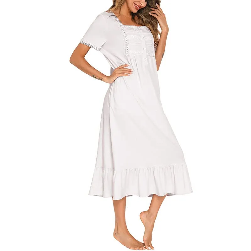 Victoria Sweet Embroidered Nightgown, Short Sleeve, S-L