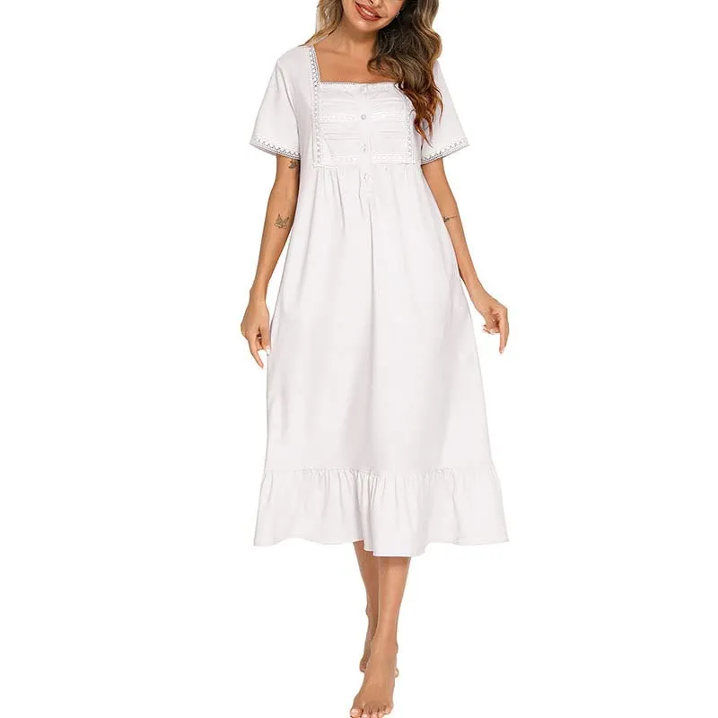 Victoria Sweet Embroidered Nightgown, Short Sleeve, S-L