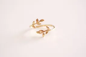 Wholesale Shiny Gold Leaf Branch Ring, Gold Leaf Ring, Layering Ring, Vine Ring, Laurel Ring, Nature Jewelry, twig ring, branch ring, tree ring,