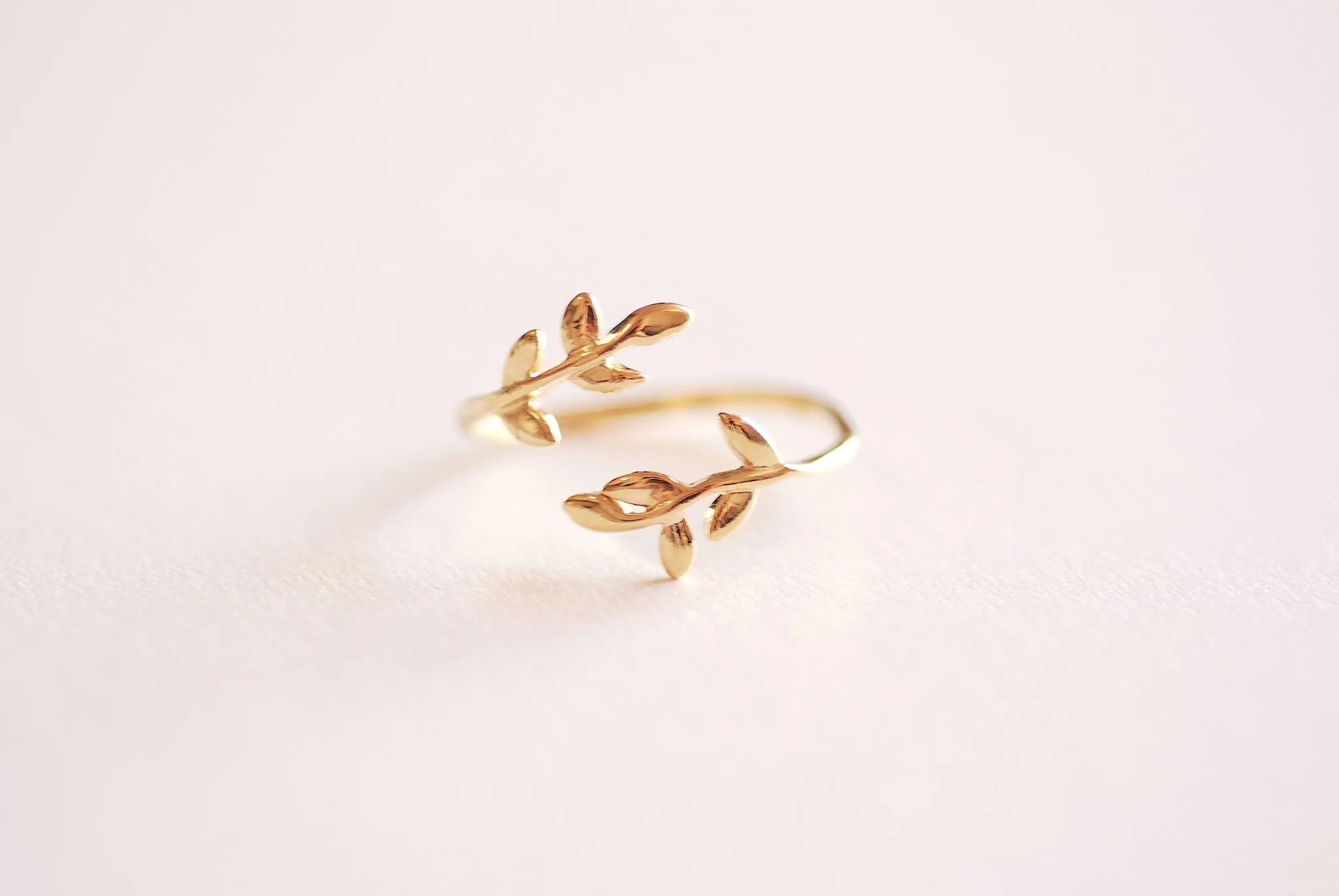 Wholesale Shiny Gold Leaf Branch Ring, Gold Leaf Ring, Layering Ring, Vine Ring, Laurel Ring, Nature Jewelry, twig ring, branch ring, tree ring,