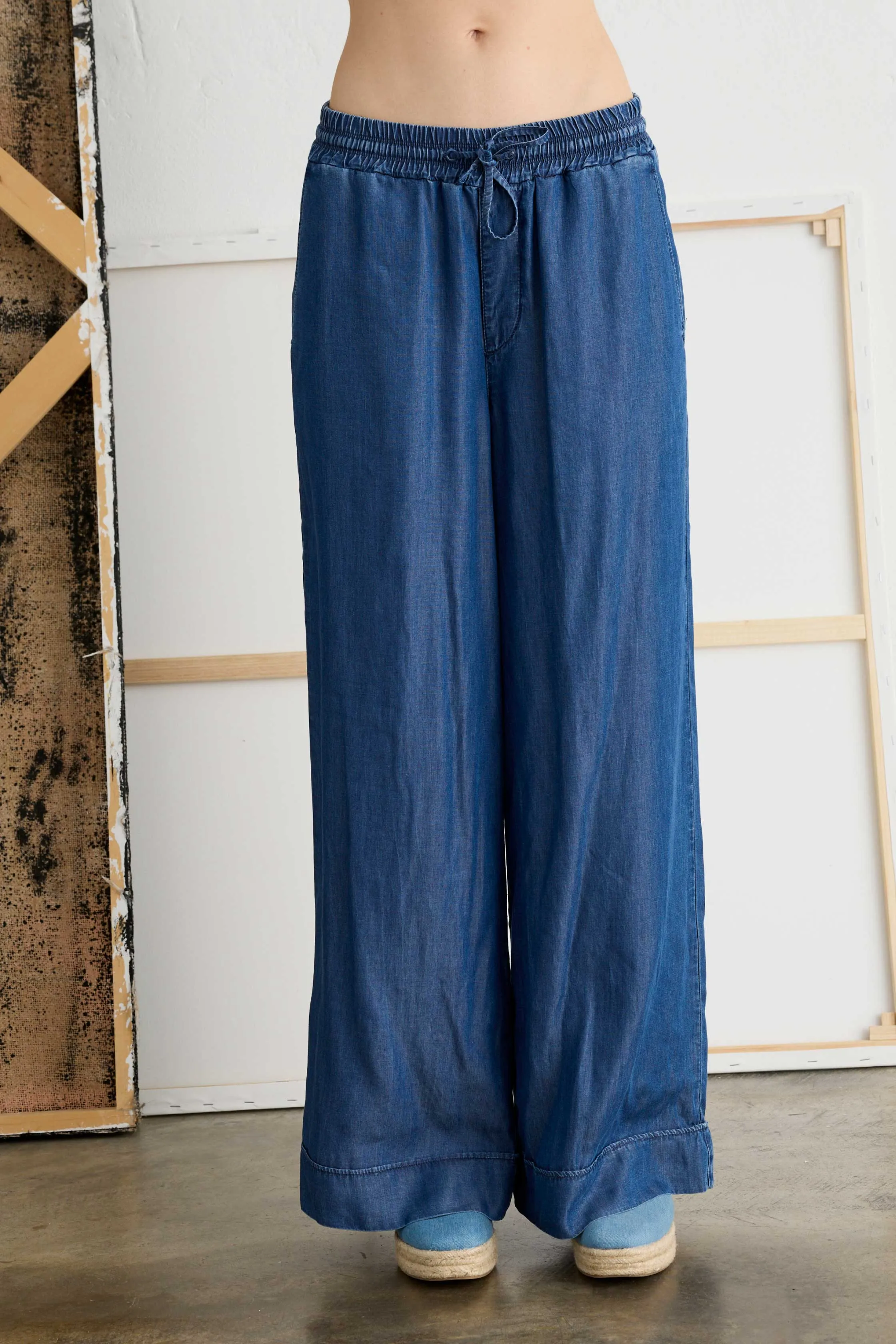 Wide Tencell Pants with Comfort Waist 0890 4202