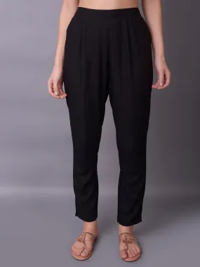 Women Black Plain Trouser